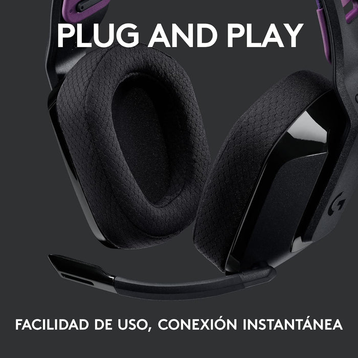 Logitech G535 Lightspeed Audífonos Inalámbricos para Gaming - Ligeros, Micrófono Volteable para silenciar, compatibles con PC, PS4, PS5, hasta 33 hrs de batería, Recargables USB - Negro GRADO B
