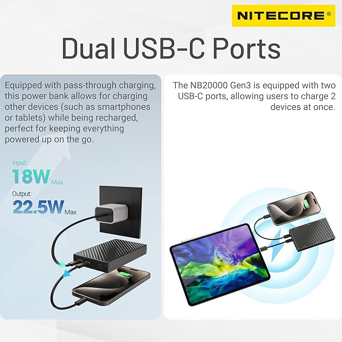 Power Bank Nitecore Nb20000 Gen 3 De 20000 Ma Grado B