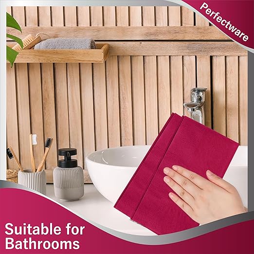 Perfectware - Servilletas de cena de 2 capas de color burdeos - Cena de 2 capas - 125 unidades (paquete de 1) GRADO B