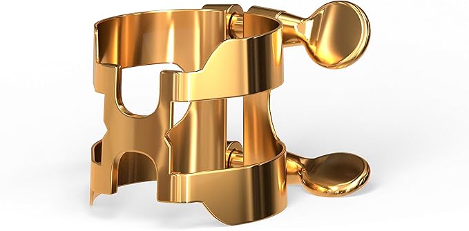 D'Addario - Ligadura y tapa en H, saxo tenor para boquillas de eslabones de metal, chapado en oro  GRADO B