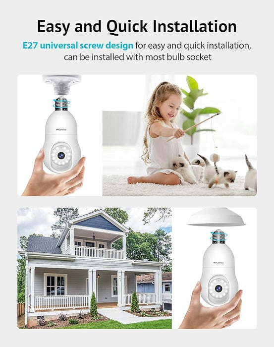 Laview Cámara de Seguridad Inalámbrica 4MP con Foco y Visión 360° GRADO B
