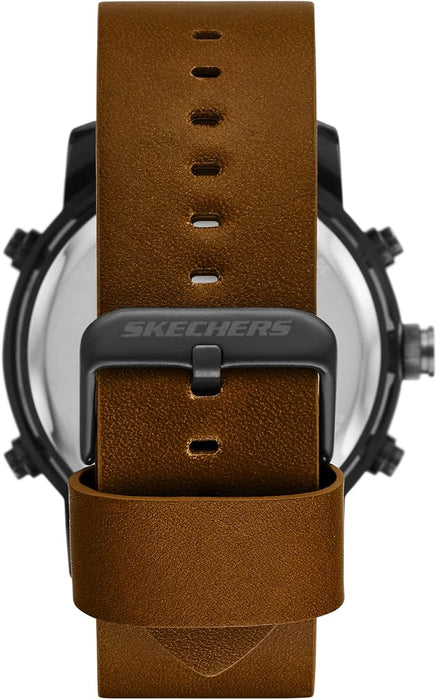 RELOJ HOMBRE SKECHERS REDLANDS PIEL C COLOR DE LA CORREA CAFE GRADO B - TiendaKomet México