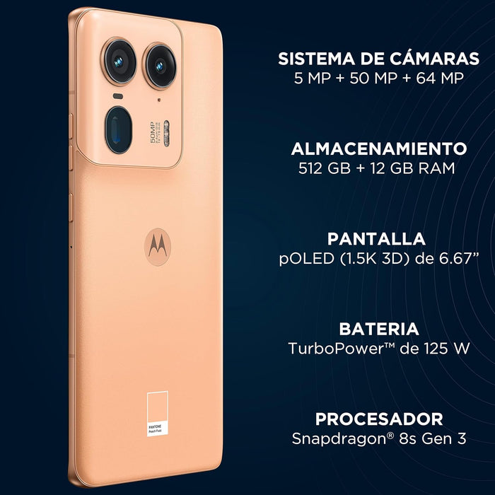Motorola Edge 50 Ultra 5g 512 gb peach fuzz 16 gb ram Grado A