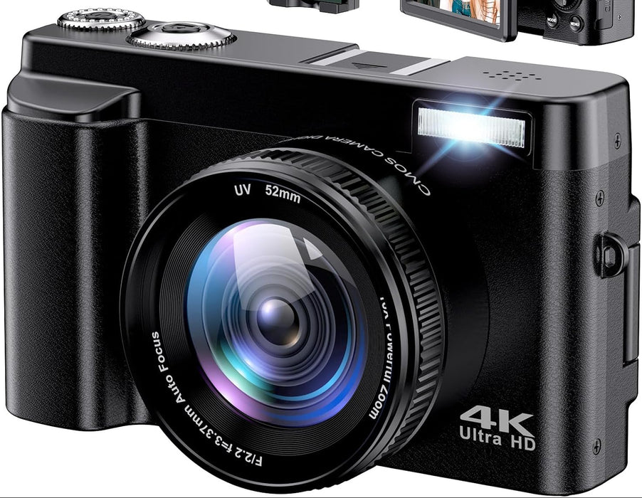 CÁMARA DIGITAL AUTOFOCUS 4K 48MP SELFIE FOTOGRAFÍCA COMPACTA NEGRO - GRADO B