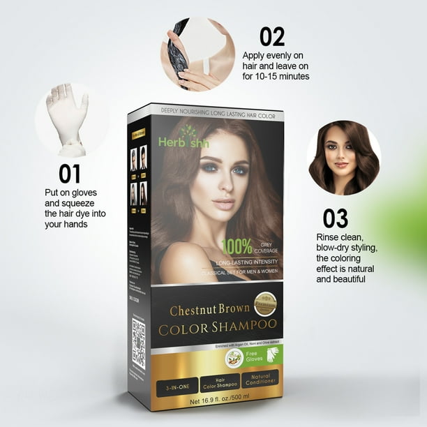 HERBISHH HAIR COLOR SHAMPOO HERBISHH CHESTNUT BROWN GRADO B