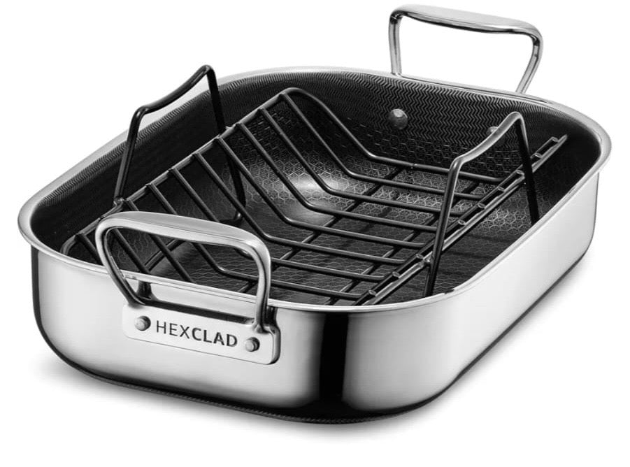 HEXCLAD BANDEJA PARA ASAR PEQUEÃ±A HYBRID CON REJILLA PLATEADO GRADO B