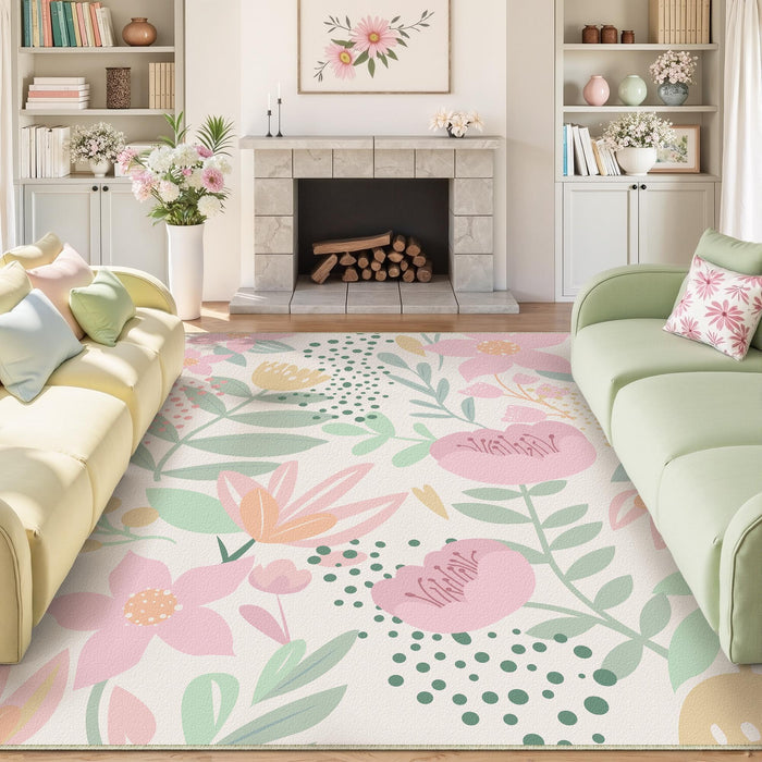 180x270cm Alfombra Decorativa Sala Estilo Moderno Floral GRADO A