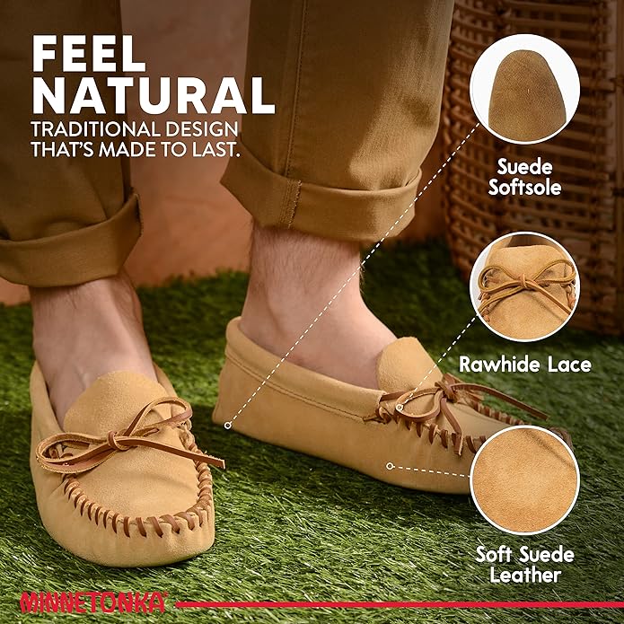 MINNETONKA - MOCASINES DE PIEL CON CORDONES PARA HOMBRE GRADO B