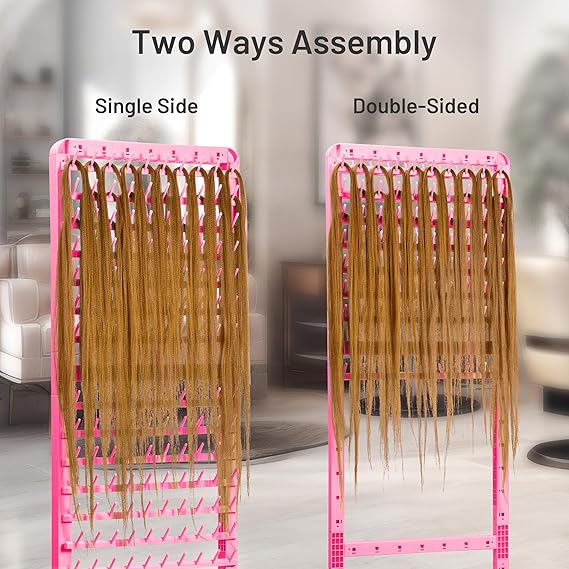 2 SIDED ADJUSTABLE BRAIDING RACK, 160 PEGS WITH WHEELS GRADO B