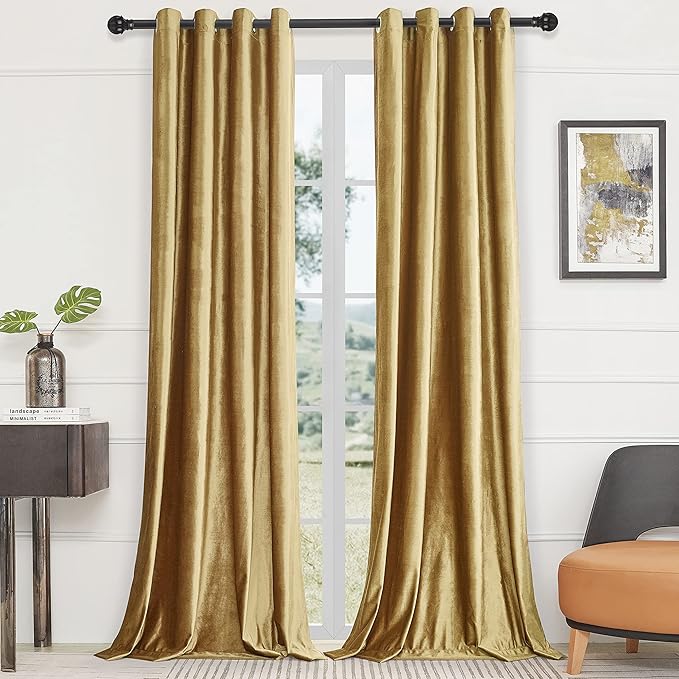 cortinas blackout para seda aislamiento 264*240 cm 2 paneles 3672 COLOR DORADO GRADO B