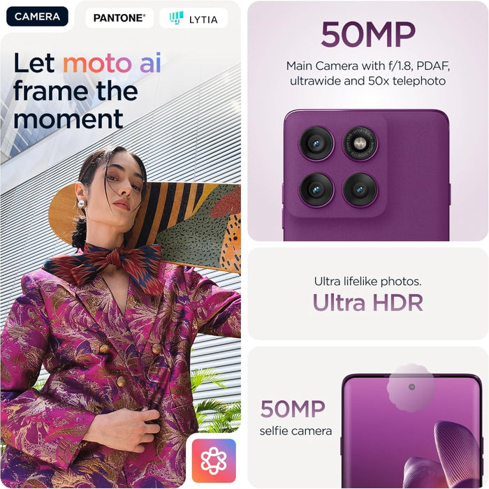 MOTOROLA EDGE 60 PRO, (12GB RAM/512GB), 50MP, MORADO MORADO GRADO A