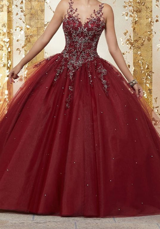 VESTIDO DE QUINCEAÑERA DE NOVIA ROSEBRIDAL DE COLOR BURGUNDY TALLA G GRADO B - TiendaKomet México