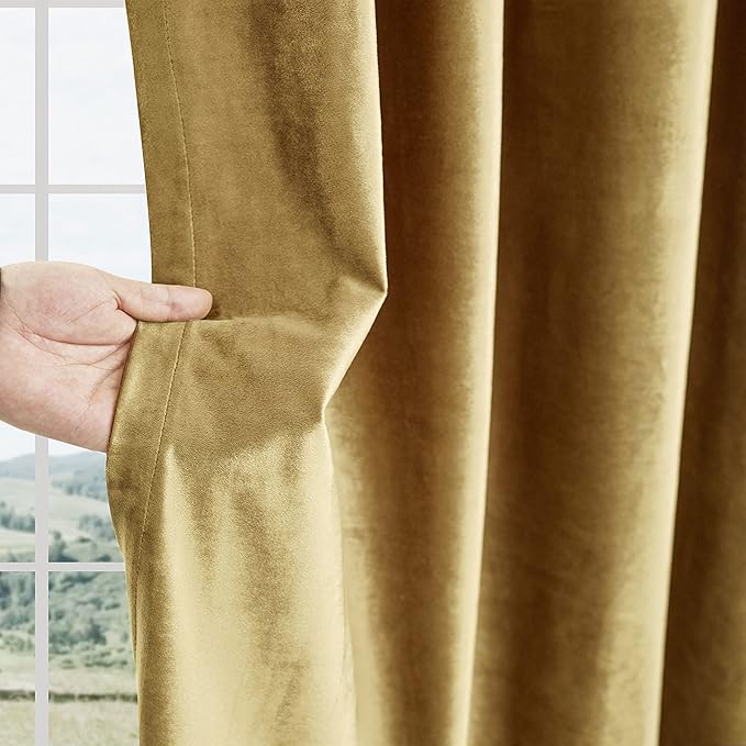cortinas blackout para seda aislamiento 264*240 cm 2 paneles 3672 COLOR DORADO GRADO B
