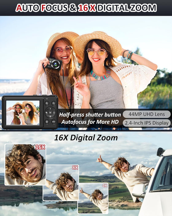 Camara digital 4k Uhd 44mp Vlogging camara autoenfoque GRADO B