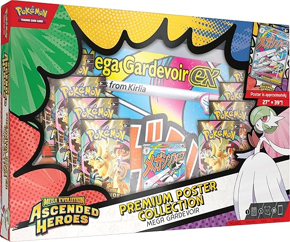POKÉMON TCG: MEGA EVOLUTION—ASCENDED HEROES - PREMIUM POSTER COLLECTION—MEGA GARDEVOIR, 10 PIEZAS GRADO B