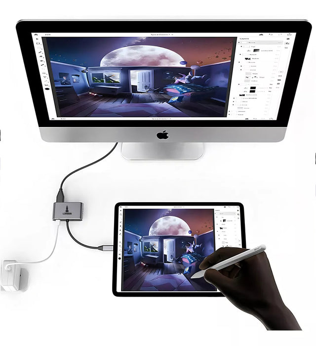 adaptador usb c a hdmi vga 4 en 1 para macbook/air pro/ipad GRADO B