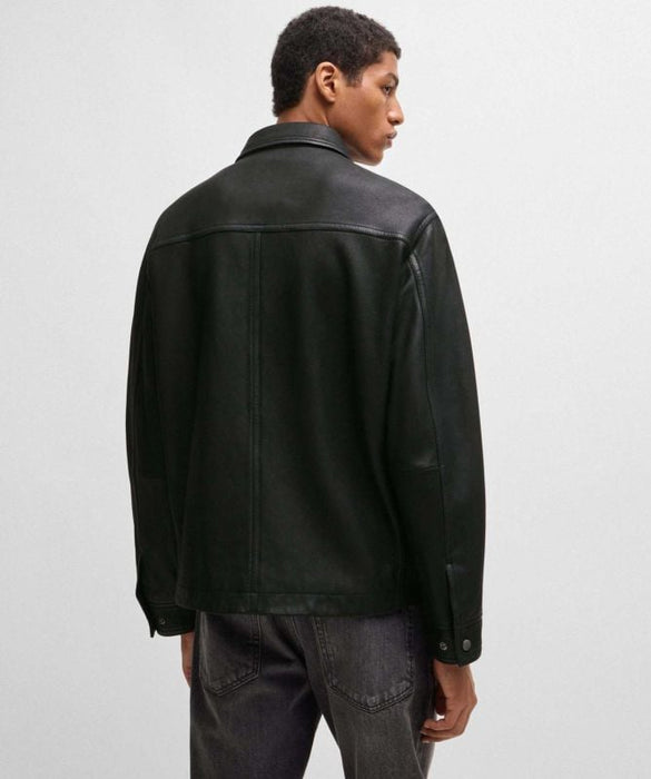 Chamarra Boss Para Hombre Corte Regular Fit De Piel