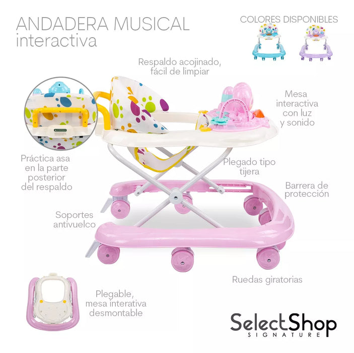 andaderas para bebe interactiva musical portatil pleglable GRADO B