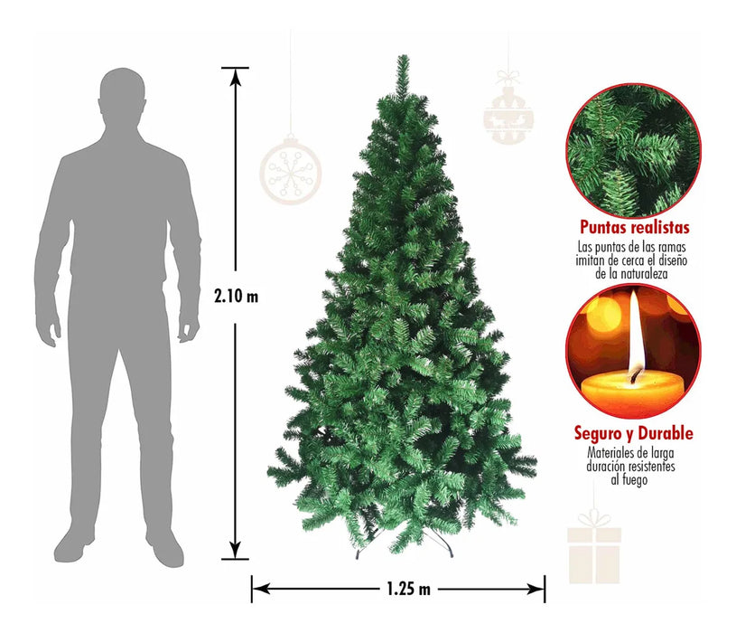 Ãrbol De Navidad Fondonso De 2.10 Mts Original Trady Fit GRADO B