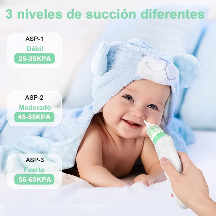 Savefree Aspirador Nasal Eléctrico Para Bebés Para Succionar Mocos Con Modo Música Blanco GRADO B