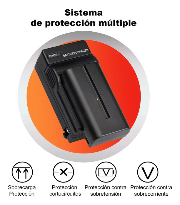 KIT CARGADOR Y BATERÃ­A DE CÃ¡MARA PARA SONY NP-F550/NP-F970 GRADO B