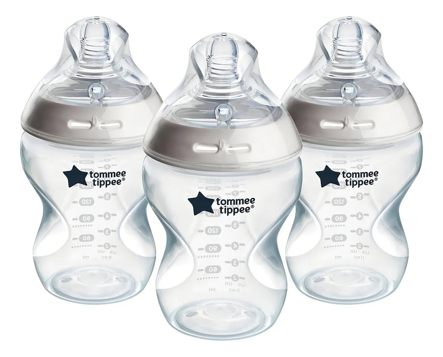 Tommee Tippee Biberones, Natural Start Biberón Anticólico con Tetina de Flujo Lento, 0m+, Autoesterilizante, Esenciales para la Alimentación del Bebé, Pack de 4
