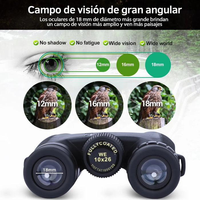 BINOCULARES USCAMEL 10X26 PORTÃTILES HD TELESCOPIO GRADO B