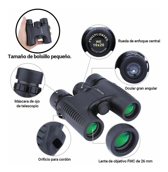 BINOCULARES USCAMEL 10X26 PORTÃTILES HD TELESCOPIO GRADO B