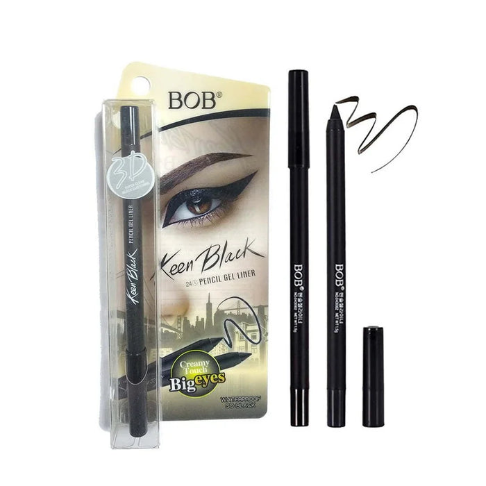 🎁 BOB COSMETICS KEEN BLACK PENCIL GEL LINER 3D | DELINEADOR DE GEL | NEGRO INTENSO | GRADO A (100% off)