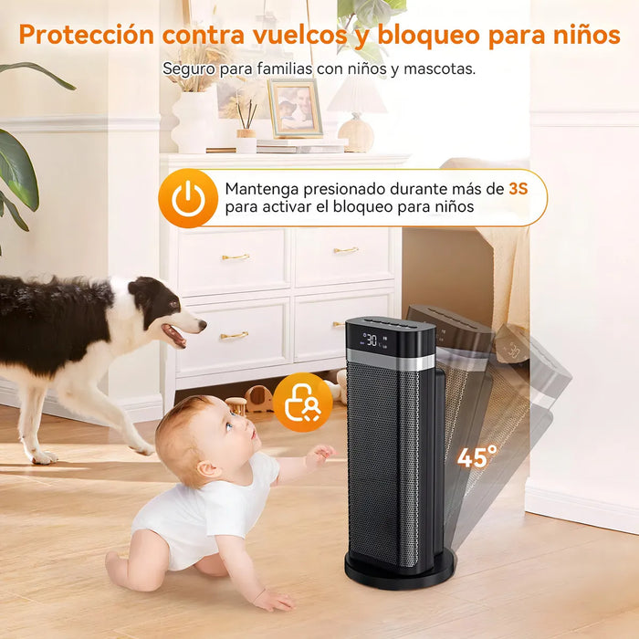 Amyzavls Calefactor ELECTRONICO De Aire Nfj-40 1500w 3 Niveles Color Negro GRADO B