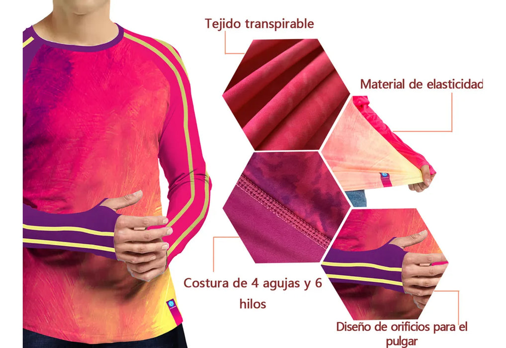 camisa hombre playa de nataciã³n upf manga larga playera 5311 GRADO B