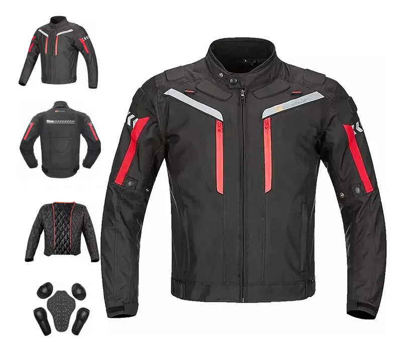 chamarra motociclista impermeable protecciãón hombre kit452 grado B