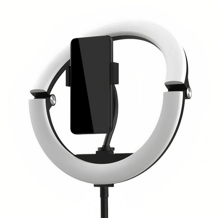 ARO DE LUZ HYG1905 10 PULGADAS CON SOPORTE PARA TELEFONO Y BASE - BLANCO
