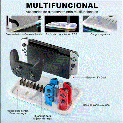 PARA BASE DE CARGA MULTIFUNCIÃ³N N-SWITCH PRO/OLED GRADO B