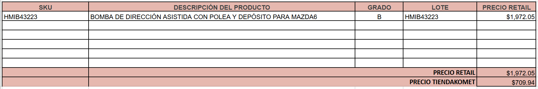 BOMBA DE DIRECCIÓN ASISTIDA CON POLEA Y DEPÓSITO PARA MAZDA 6 GRADO B