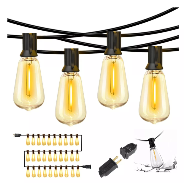 guirnalda de luces 30m 45+2 led foco exterior vintage GRADO B