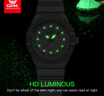 RELOJ DE MUJER OPK CON DIAMANTE ELEGANTE IMPERMEABLE CUARZO GRADO A