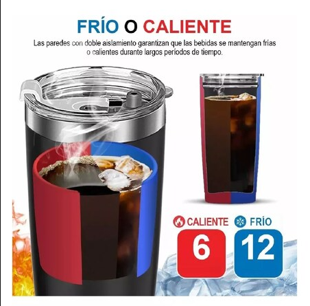 vaso termico 20oz acero inoxidable popote y cepillo 3pack 4213 GRADO A