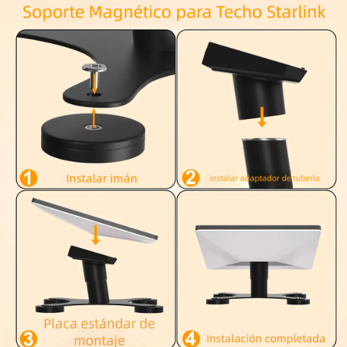 BASE MAGNETICA AUTO BARCO CARAVANA YATE R V PARA STARLINK V4 GRADO B