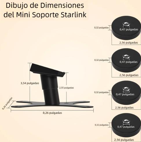 BASE MAGNETICA AUTO BARCO CARAVANA YATE R V PARA STARLINK V4 GRADO B
