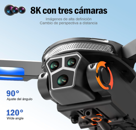 MINI DRON V888 8K PROFESIONAL DUAL CÁMARA, FPV 2.4GHZ, NEGRO GRADO B