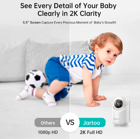 CÁMARA JARTOO 2K IA DETECCIÓN LLANTO ADICIONAL PARA MONITOR BLANCO GRADO B