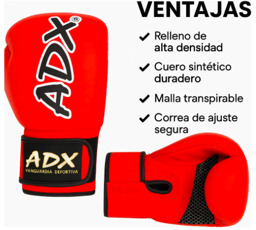 GUANTES DE BOX PRISMA ROJO 3 ADX 14 OZ ROJO GRADO B