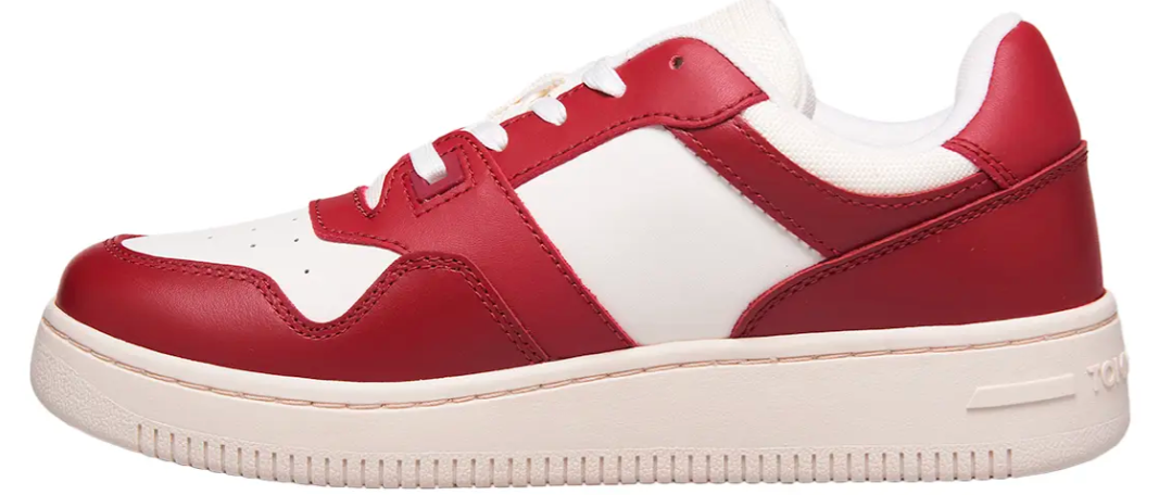 TENIS TOMMY JEANS PARA MUJER EN0EN02505 MAGMA RED LISA 25 MX GRADO B