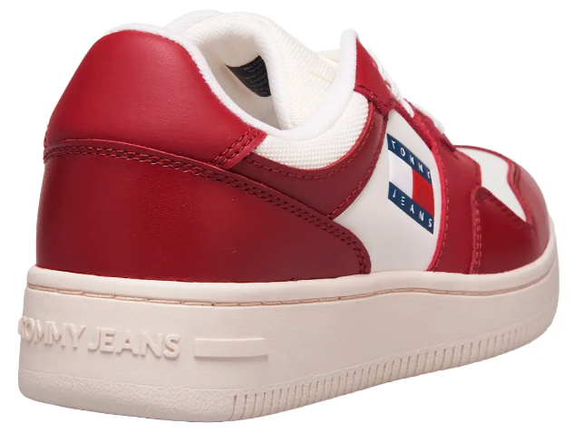 TENIS TOMMY JEANS PARA MUJER EN0EN02505 MAGMA RED LISA 25 MX GRADO B