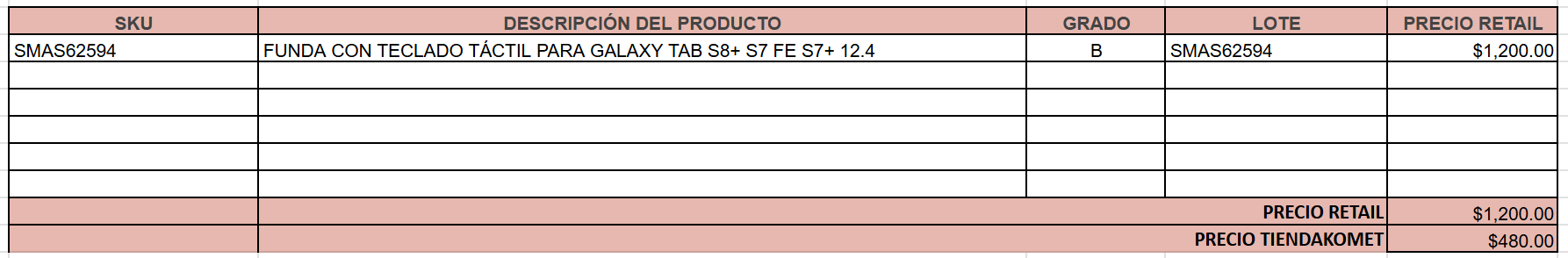 FUNDA CON TECLADO TÁCTIL PARA GALAXY TAB S8+ S7 FE S7+ 12.4