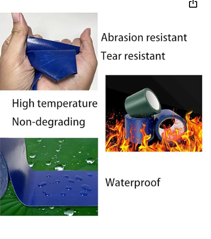 CINTA DE REPARACIÓN DE LONA CON PARCHES ADHESIVOS GRADO B