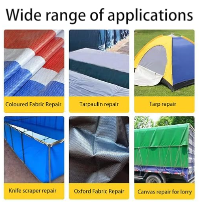 CINTA DE REPARACIÓN DE LONA CON PARCHES ADHESIVOS GRADO B