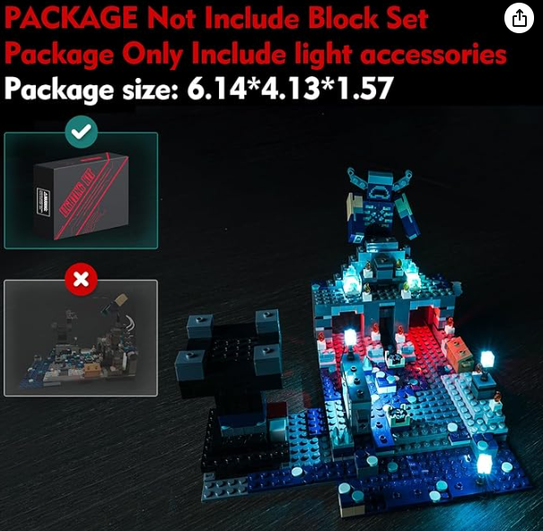 Kit de luces LED para Lego Minecraft The Deep Dark Battle 21246 (no incluye el juego Lego), iluminación decorativa compatible con Deep Dark Battle Warden para aficionados, modelo GRADO B