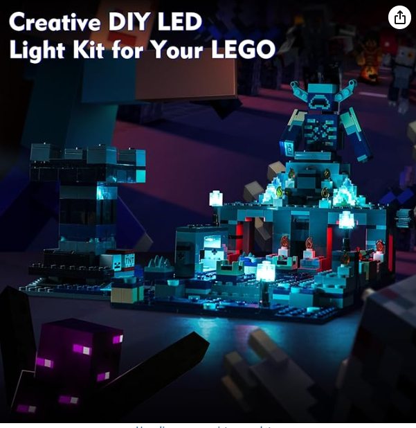 Kit de luces LED para Lego Minecraft The Deep Dark Battle 21246 (no incluye el juego Lego), iluminación decorativa compatible con Deep Dark Battle Warden para aficionados, modelo GRADO B